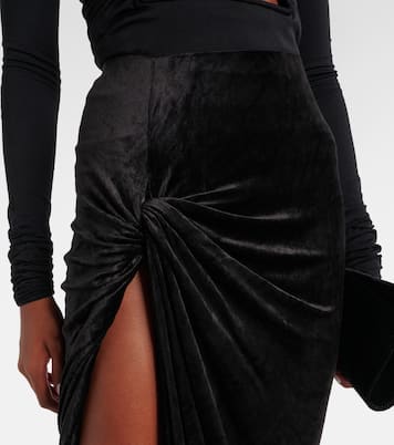 Lilies Maxirock Twist Edfu aus Samt | Rick Owens