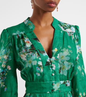 Abito midi Everly in lino con stampa | Zimmermann