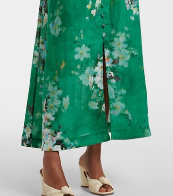 Abito midi Everly in lino con stampa | Zimmermann