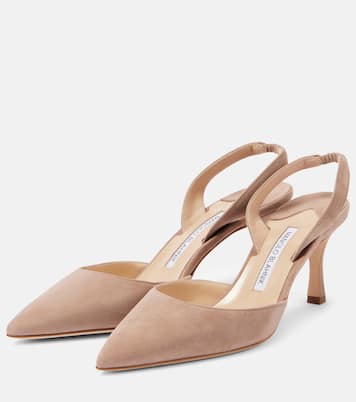 Carolyne 70 suede slingback pumps | Manolo Blahnik