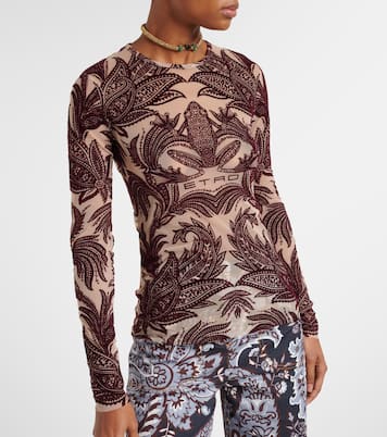 Top aus Tüll und Samt | Etro