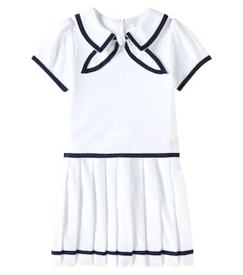 Bow-detail pleated cotton dress | Patachou