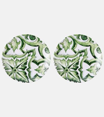 Majolica set of 2 porcelain dessert plates | Dolce&Gabbana Casa