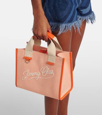 Borsa in canvas con logo in pelle | Jimmy Choo