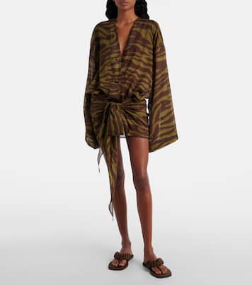 Zebra-print cotton muslin minidress | The Attico