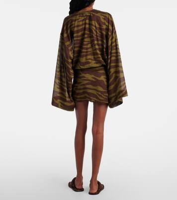 Zebra-print cotton muslin minidress | The Attico