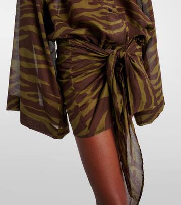 Zebra-print cotton muslin minidress | The Attico