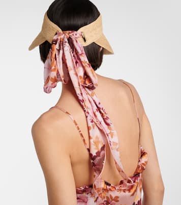 Scarf-detail raffia visor | Chloé
