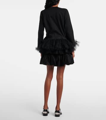 Top aus Baumwoll-Jersey mit Tüll | Noir Kei Ninomiya