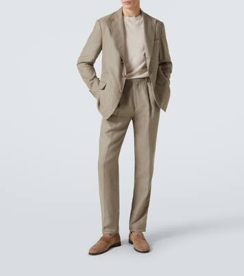 Woven suede penny loafers | Brunello Cucinelli