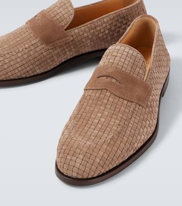 Woven suede penny loafers | Brunello Cucinelli