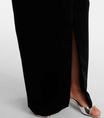 Robe longue en velours et georgette | Alessandra Rich