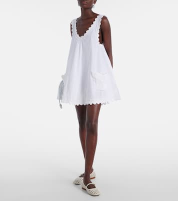 Besticktes Minikleid aus Baumwollpopeline | Juliet Dunn