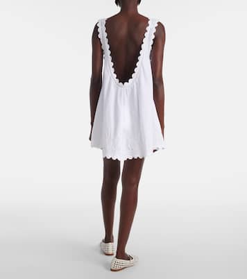 Besticktes Minikleid aus Baumwollpopeline | Juliet Dunn