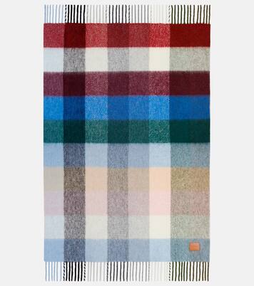 Checked alpaca and wool-blend blanket | Loewe