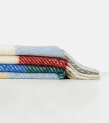 Checked alpaca and wool-blend blanket | Loewe