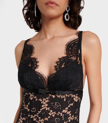 Robe longue en dentelle à fleurs | Self-Portrait