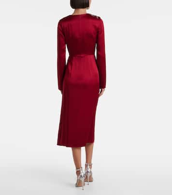 Robe de cocktail en satin à cristaux | Erdem