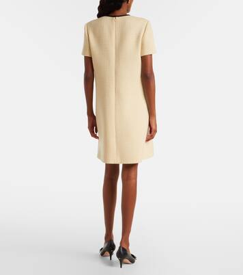 Bow-detail wool-blend tweed minidress | Valentino