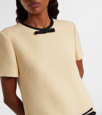 Bow-detail wool-blend tweed minidress | Valentino