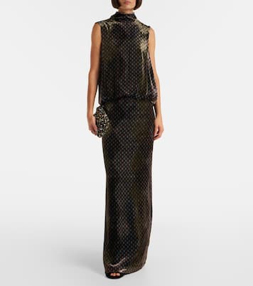 Bedrucktes Maxikleid aus Satin | Dries Van Noten