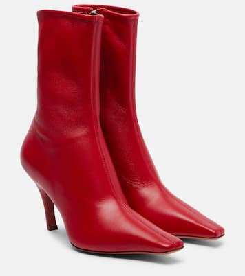 Jamie 80 leather ankle boots | Amina Muaddi