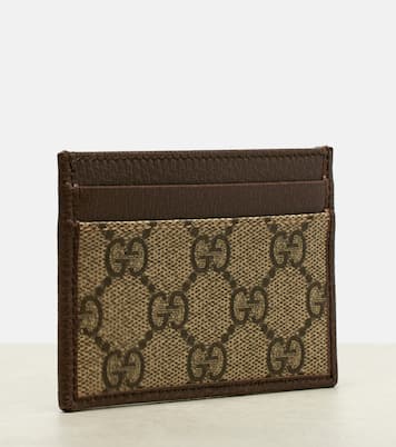 Ophidia leather-trimmed card holder | Gucci