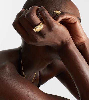 Bvlgari Cabochon 18kt gold ring with diamonds | Bvlgari