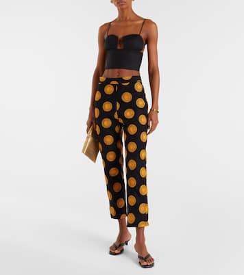 Pantalon droit Isola imprimé en coton mélangé | Cala de la Cruz
