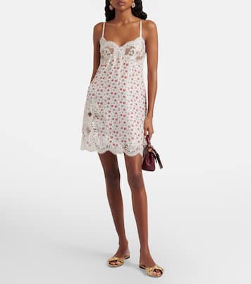 Slipdress aus einem Seidengemisch mit Spitze | Dolce&Gabbana