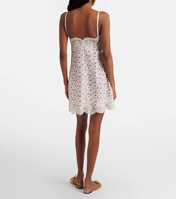 Slipdress aus einem Seidengemisch mit Spitze | Dolce&Gabbana