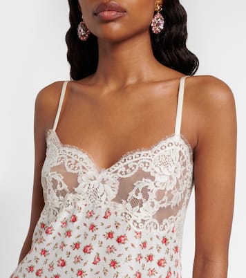 Slipdress aus einem Seidengemisch mit Spitze | Dolce&Gabbana