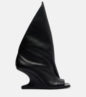 Cantilever leather peep-toe boots | Rick Owens