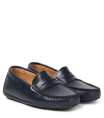 Loafers Marine aus Leder | La Coqueta