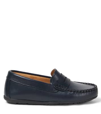 Loafers Marine aus Leder | La Coqueta