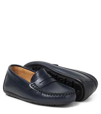Loafers Marine aus Leder | La Coqueta
