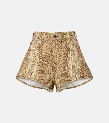 Boa snake-print denim shorts | Alémais