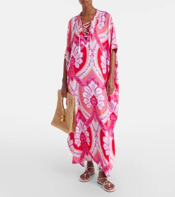 Carlotta printed satin kaftan | Melissa Odabash