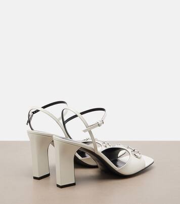 Slingback-Sandalen Signora Horsebit aus Leder | Gucci