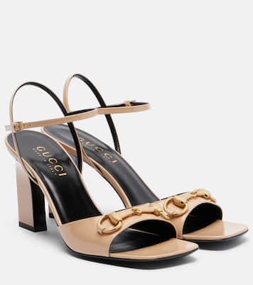 Signora Horsebit leather slingback sandals | Gucci