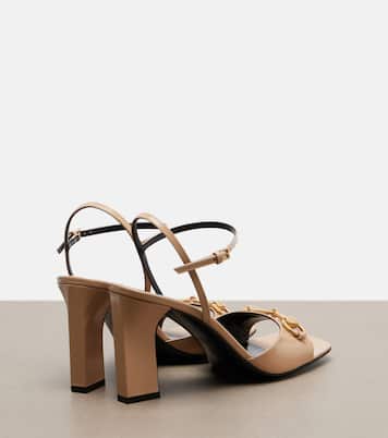 Signora Horsebit leather slingback sandals | Gucci