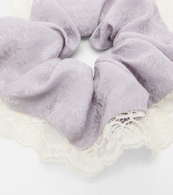 Lace-trimmed floral silk jacquard scrunchie | Chloé