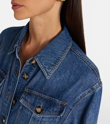 Belted denim jumpsuit | Self-Portrait