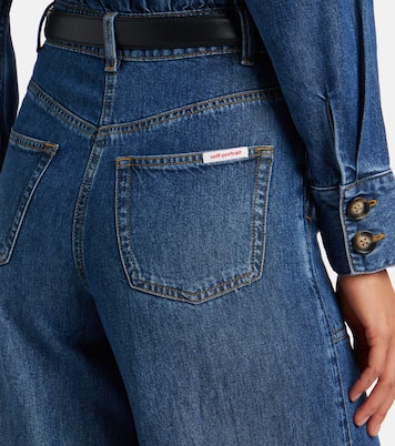 Belted denim jumpsuit | Self-Portrait