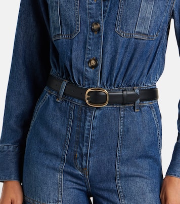 Belted denim jumpsuit | Self-Portrait