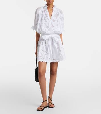 Embroidered cotton minidress | Juliet Dunn