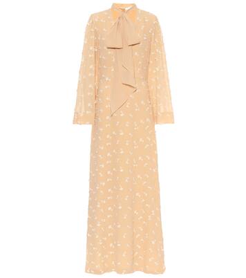 Robe longue en crêpe de soie à col lavallière | Chloé