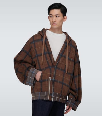 Sweat-shirt à carreaux en coton et cachemire | Undercover