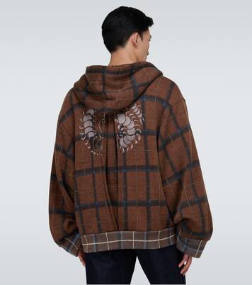 Sweat-shirt à carreaux en coton et cachemire | Undercover