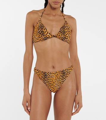 Haut de bikini à motif léopard | Ganni